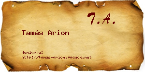Tamás Arion névjegykártya
